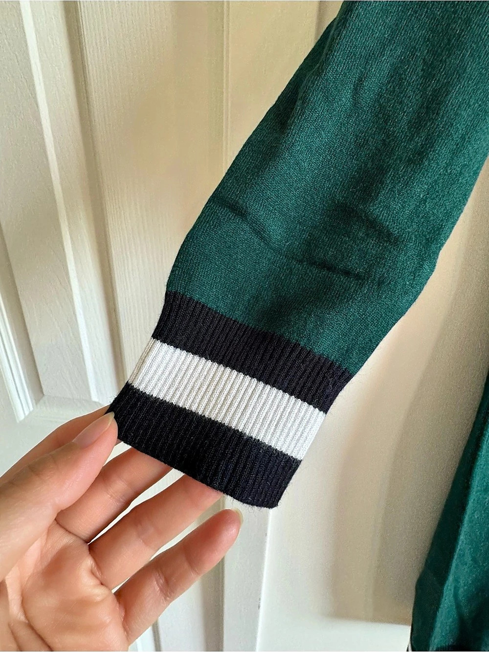 Forever 21 Varsity Striped Sweater Dress Green & Black Size Medium - Picture 8 of 10